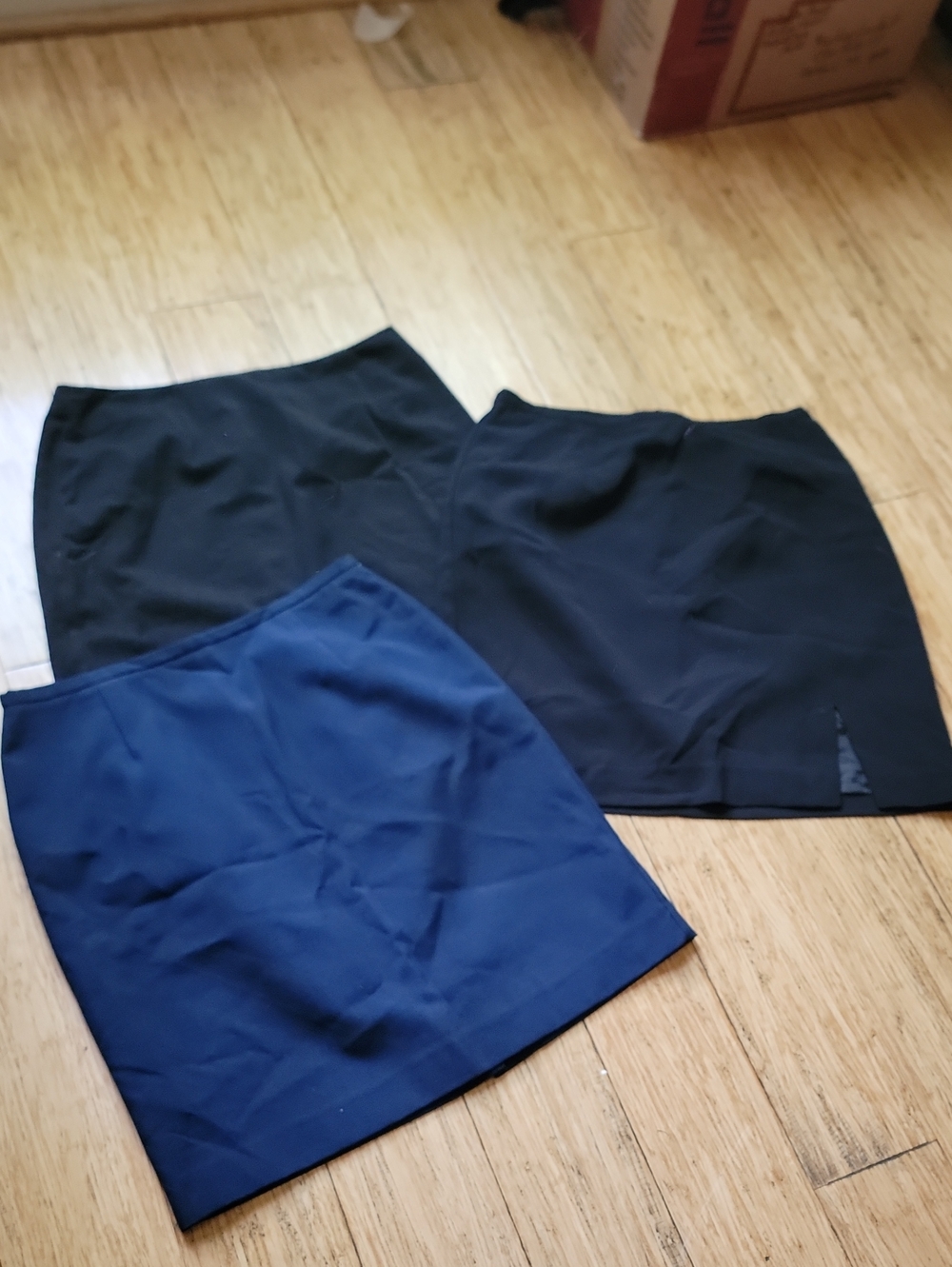 Women’s Classic Black and Navy Skirts - Pack of 3